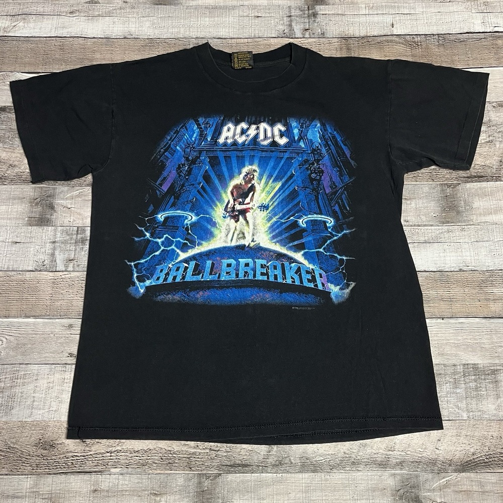 Acdc Shirt Size Large Black Vintage 90s Ballbreaker Rock Band Tee